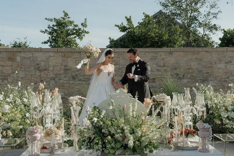 The sofreh, set outdoors at Stanly Ranch