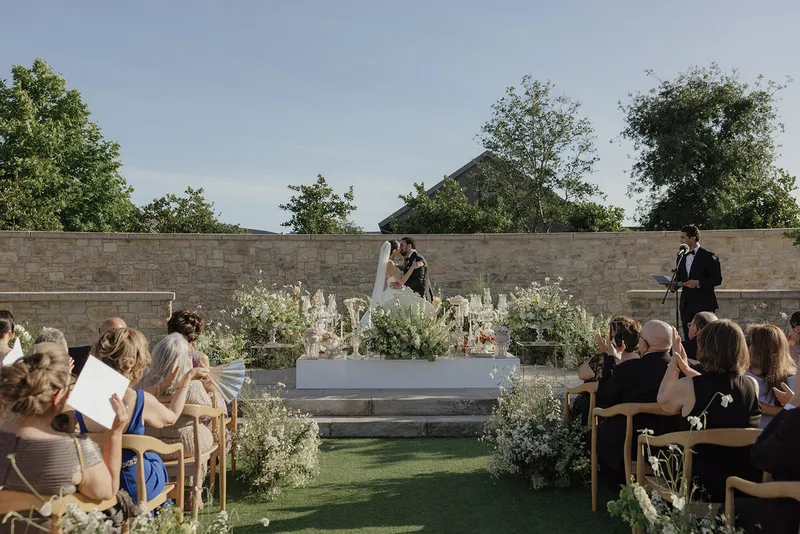 Ceremony in the walled garden at Stanly Ranch