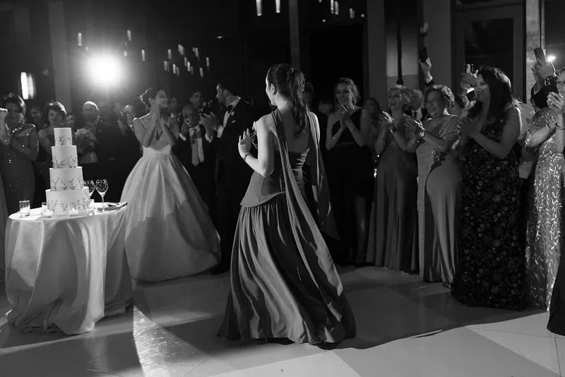 Dancing beside the cake